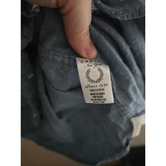 Cactus Man New York Blue Nautical Sail Boat Slim Fit Button Down Shirt Mens LG - Picture 5 of 5